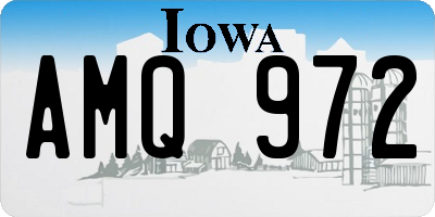 IA license plate AMQ972