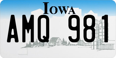 IA license plate AMQ981