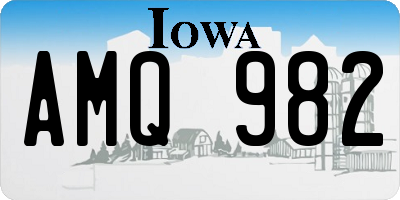 IA license plate AMQ982