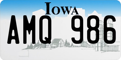 IA license plate AMQ986