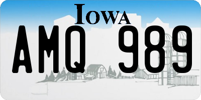 IA license plate AMQ989