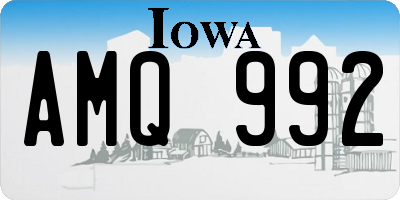 IA license plate AMQ992