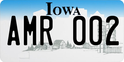 IA license plate AMR002
