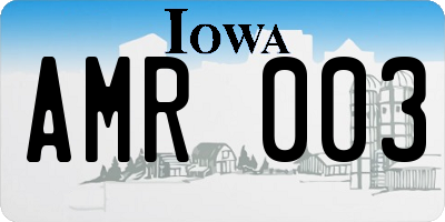 IA license plate AMR003