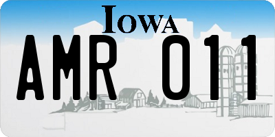 IA license plate AMR011