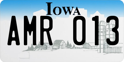 IA license plate AMR013