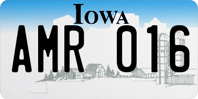 IA license plate AMR016