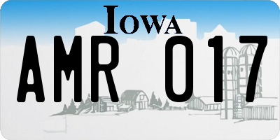 IA license plate AMR017
