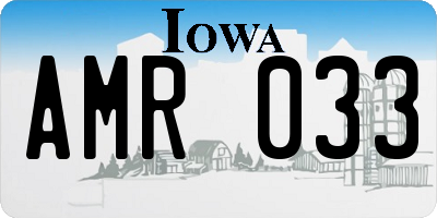 IA license plate AMR033