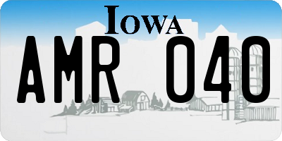 IA license plate AMR040
