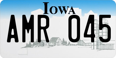 IA license plate AMR045