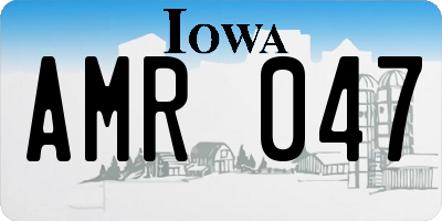 IA license plate AMR047