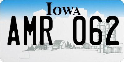 IA license plate AMR062