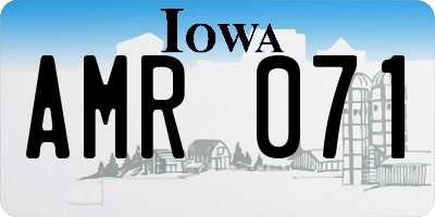IA license plate AMR071