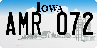 IA license plate AMR072