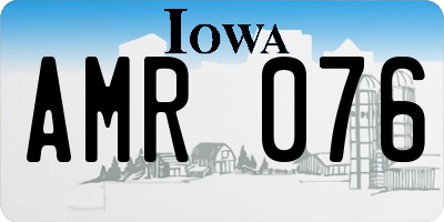 IA license plate AMR076