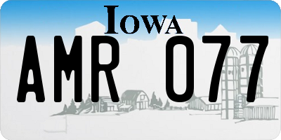 IA license plate AMR077