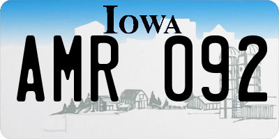 IA license plate AMR092
