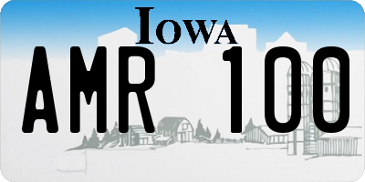 IA license plate AMR100