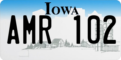 IA license plate AMR102