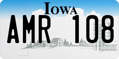 IA license plate AMR108
