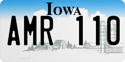 IA license plate AMR110