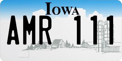 IA license plate AMR111