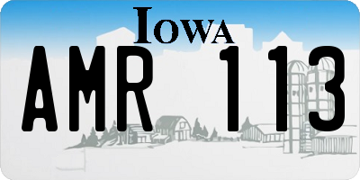 IA license plate AMR113