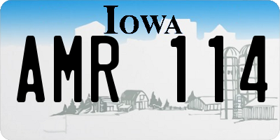 IA license plate AMR114