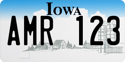 IA license plate AMR123
