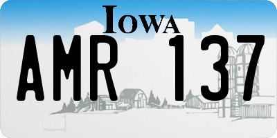 IA license plate AMR137