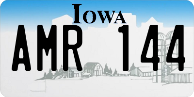 IA license plate AMR144