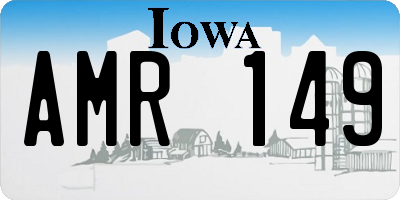 IA license plate AMR149