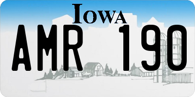 IA license plate AMR190