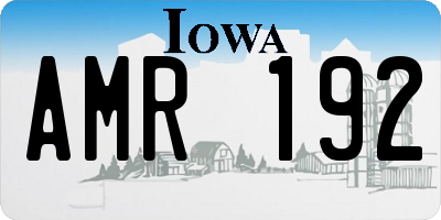 IA license plate AMR192