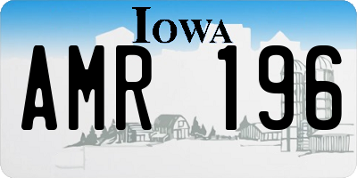 IA license plate AMR196