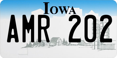 IA license plate AMR202