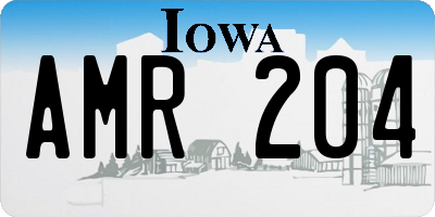 IA license plate AMR204