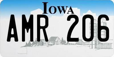 IA license plate AMR206
