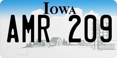 IA license plate AMR209