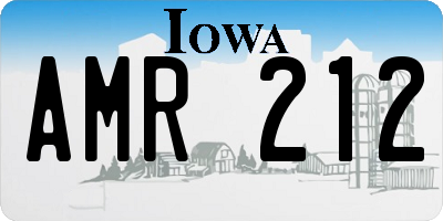 IA license plate AMR212