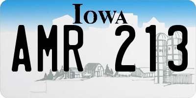 IA license plate AMR213