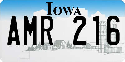 IA license plate AMR216
