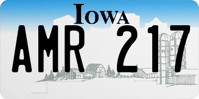 IA license plate AMR217