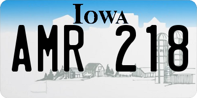 IA license plate AMR218
