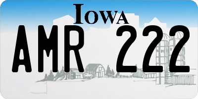 IA license plate AMR222