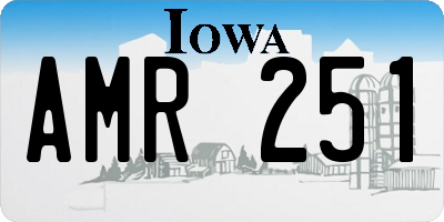 IA license plate AMR251