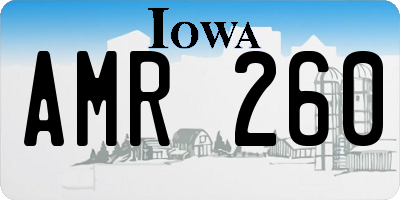 IA license plate AMR260