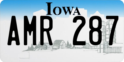 IA license plate AMR287