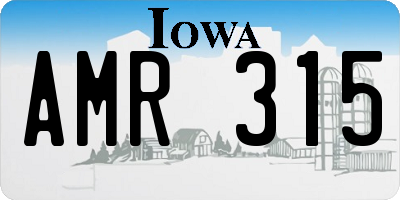 IA license plate AMR315